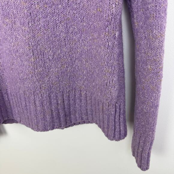 L.L. Bean Womens Long Sleeve Button-Up Acrylic Wool Blend Purple Sweater Small - Picture 8 of 10